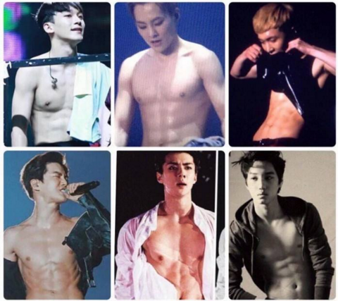 Los mejores abdominales de los chicos de EXO
