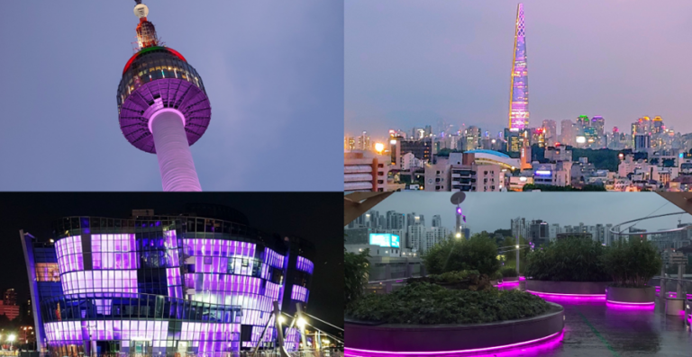 Gracias a BTS: Seúl se pone de color púrpura